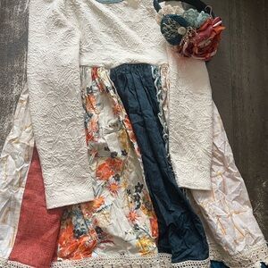 Persnickety Floral Dress with Red and Green Accents